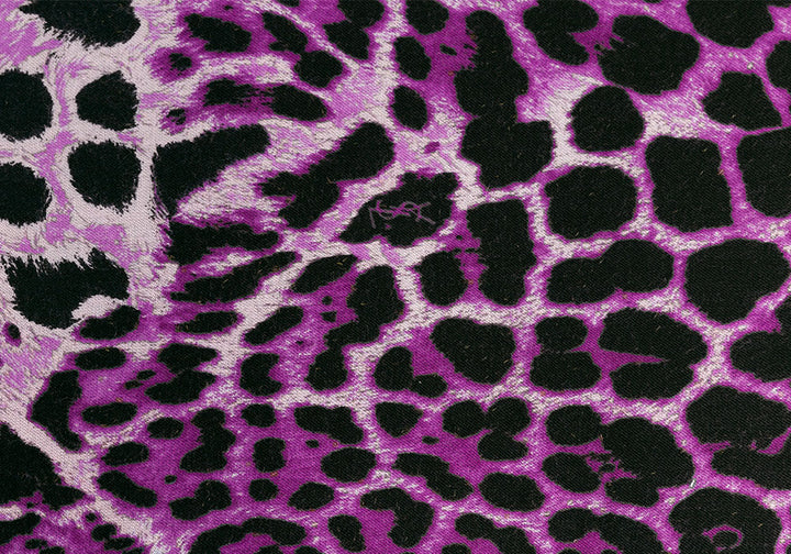 YSL Signature Ethereal Feline Purple Wool Challis (Made in Italy)