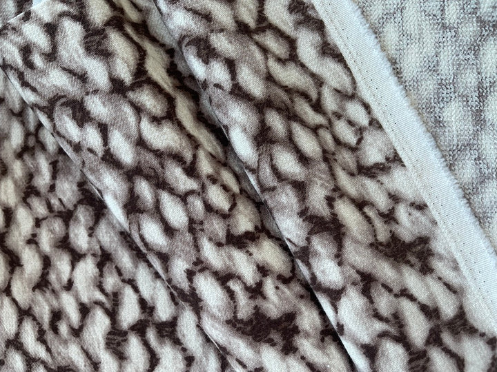Pebbled Leopard Wool Double-Crepe (Made in Italy)