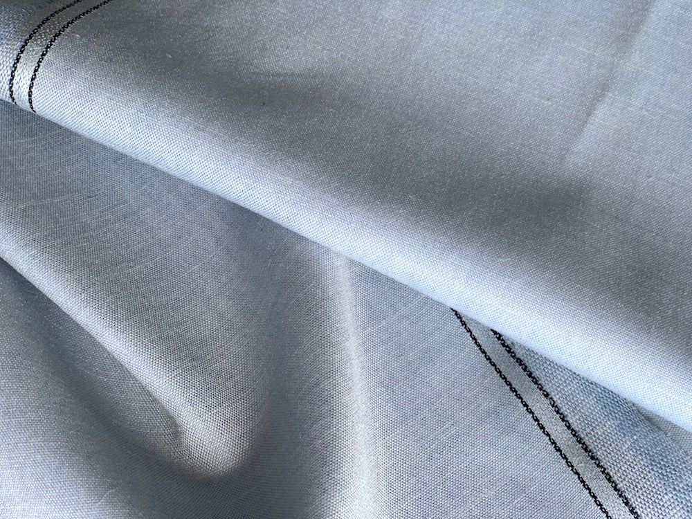 Baby Blue Eyes Wool & Silk Chambray Suiting  (Made in Italy)