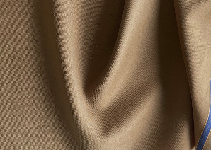 Camel Super 120s Selvedged Wool gabardine Suiting  (Made in Italy)