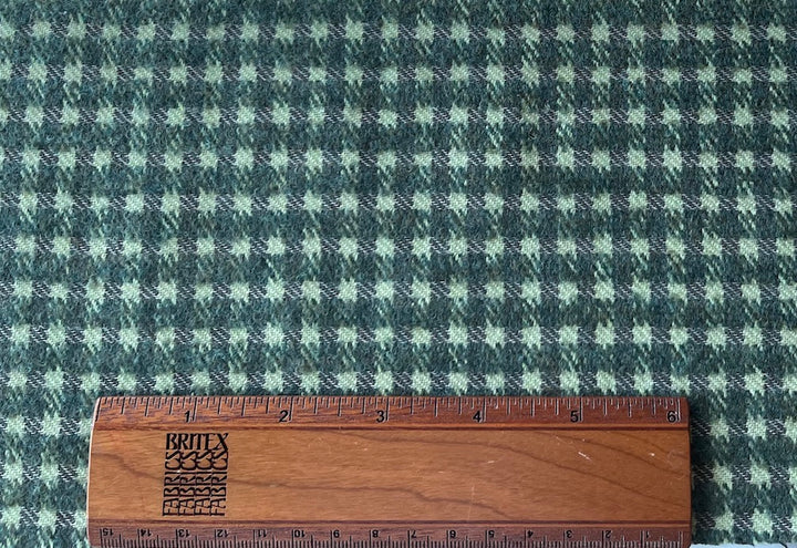 Jaunty Pine & Pear Checked Wool-Cashmere Blend (Made in France)