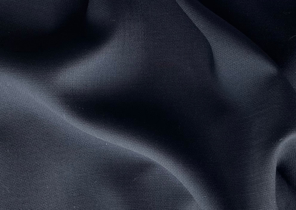 Matte Black Stretch Wool (Made in Italy)