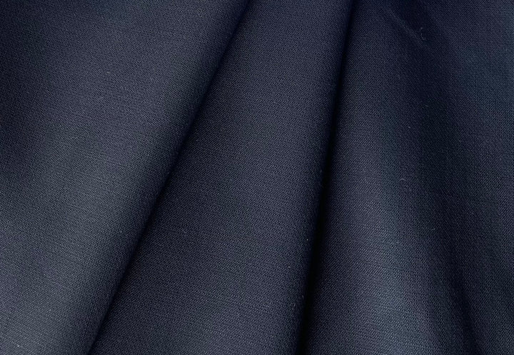 Matte Black Stretch Wool (Made in Italy)