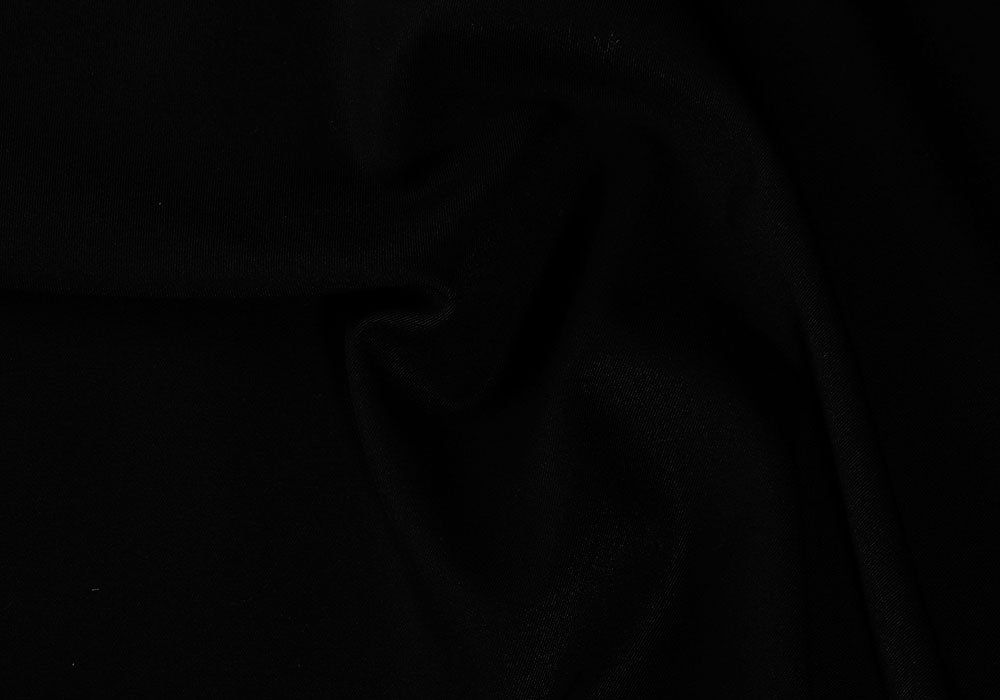 Couture Urban Black Stretch Virgin Wool Twill (Made in Italy)