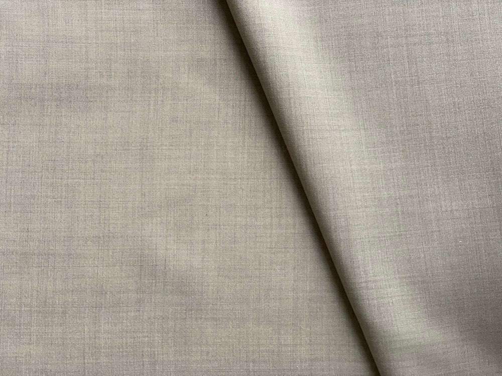 Deceptively Simple Heathered Beige Wool Suiting (Made in Italy)