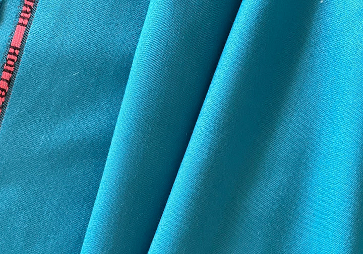 Brilliant Aegean Blue Selvedged Stretch Wool Twill (Made in Italy)