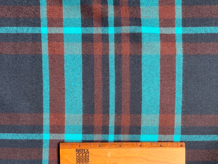 Hugo Boss Clear Desert Skies Plaid Wool Flannel (Made in Italy)