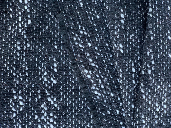 Black & White Textured Wool Blend Tweed