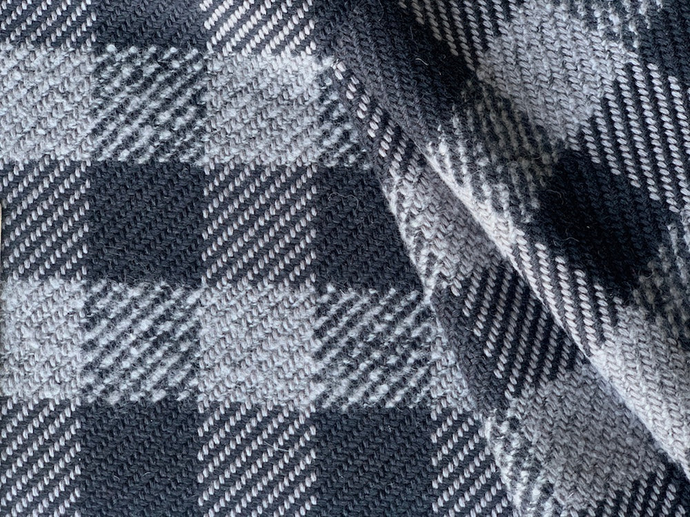 Buttery Soft Carbon Checked Wool & Alpaca Bouclé Coating (Made in Italy)
