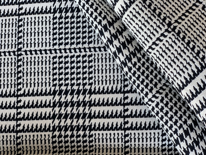 Mock Glen Plaid Houndstooth Silk Blend Bouclé  (Made in Italy)