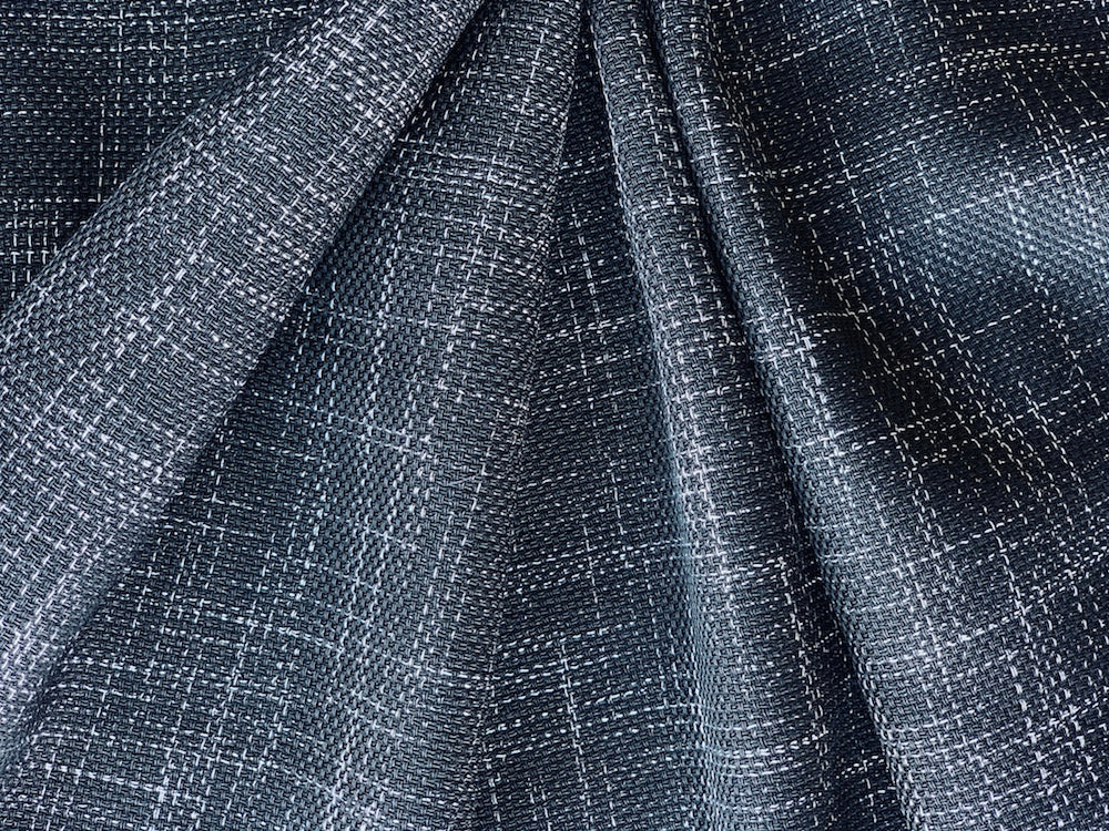 Semi-Sheer Silvery City Nightscape Wool & Cotton (Made in Italy)
