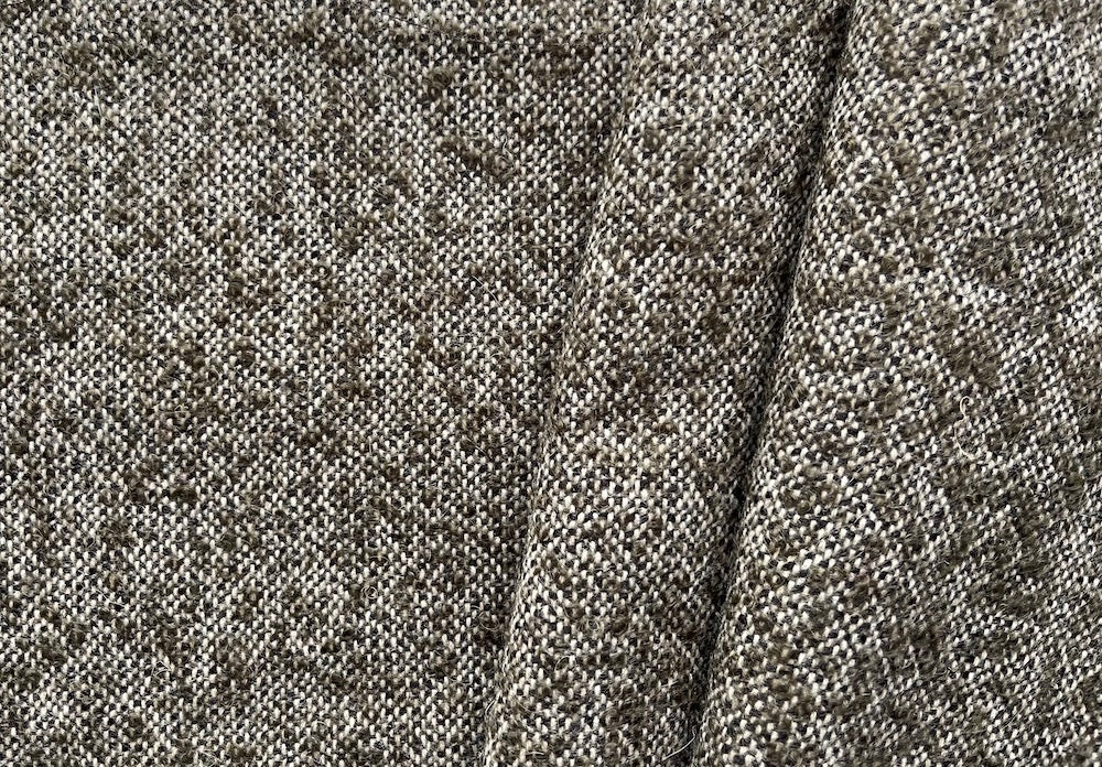 Tufted Autumnal Moss & Olive Wool Bouclé  (Made in Italy)