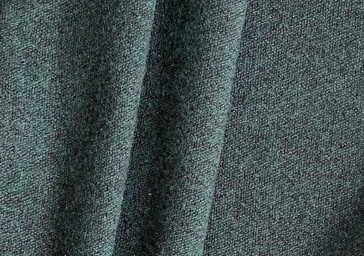 Semi-Sheer Understated Black & Bottle Green Wool Blend Bouclé