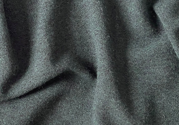 Semi-Sheer Understated Black & Bottle Green Wool Blend Bouclé