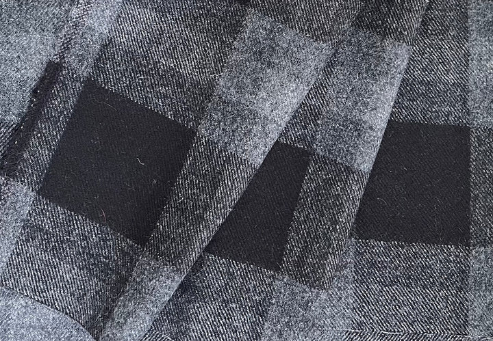 Smoke & Whale Grey Plaid Wool Flannel