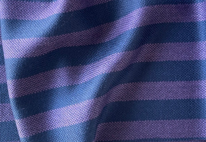 Soft Striped Plum & Navy Wool & Cashmere Blend (Made in Australia)