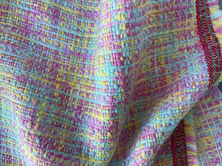 Spirited Pastel "Fruit Loop" Cotton Blend Tweed Suiting
