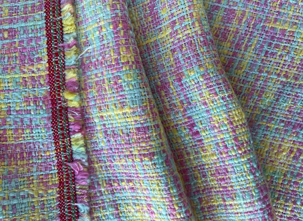 Spirited Pastel "Fruit Loop" Cotton Blend Tweed Suiting