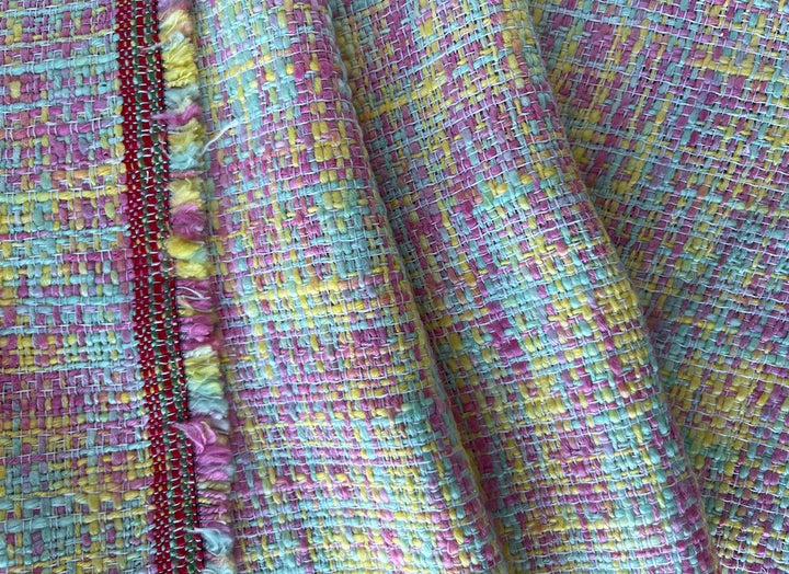 Spirited Pastel "Fruit Loop" Cotton Blend Tweed Suiting