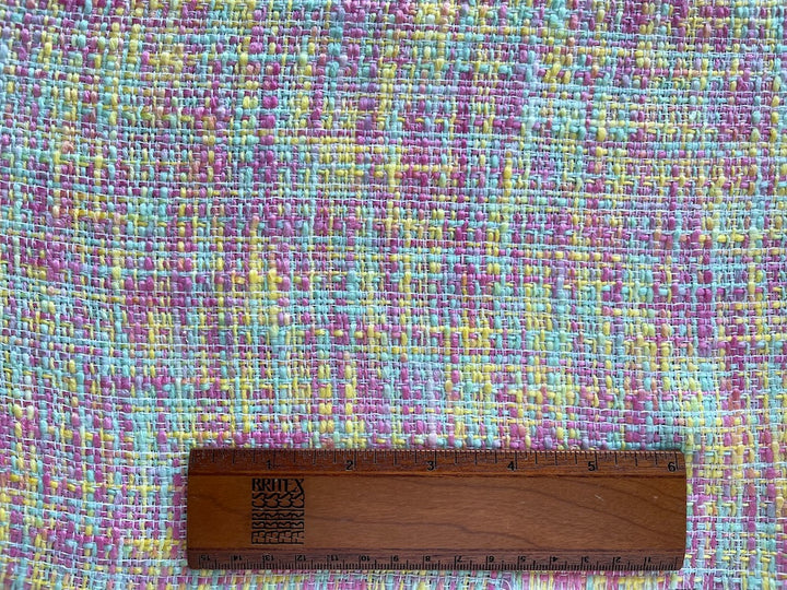 Spirited Pastel "Fruit Loop" Cotton Blend Tweed Suiting