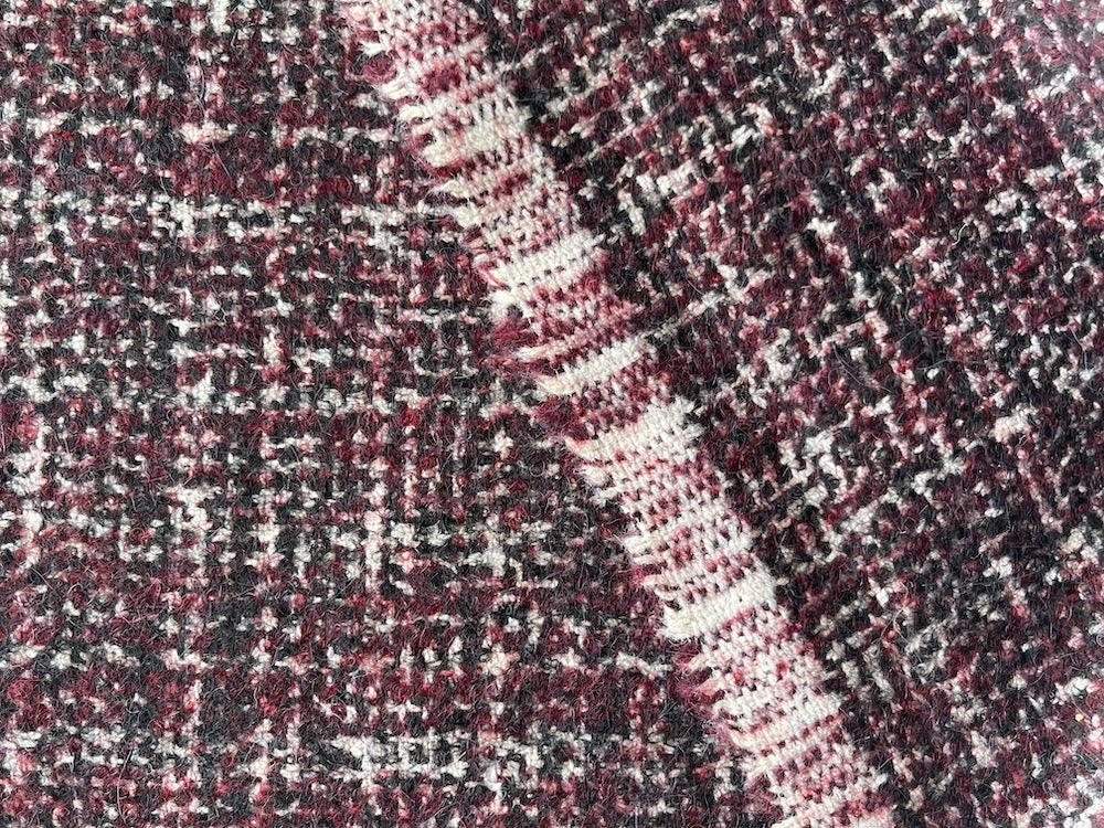 Hugo Boss Deep Claret Wool Tweed Melton (Made in Italy)