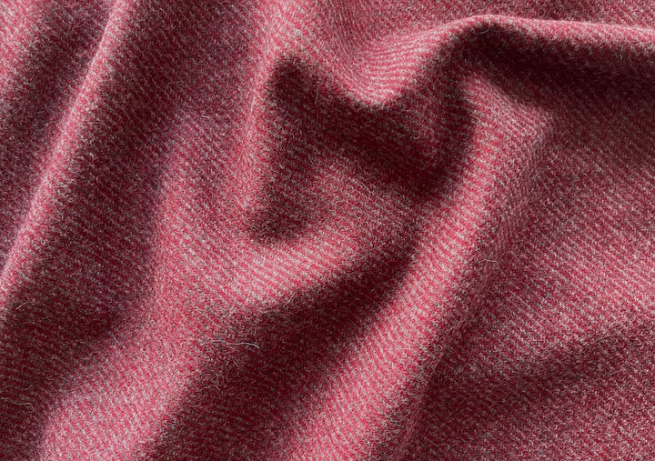 Cranberry & Smoke Wool Twill (Made in Italy)