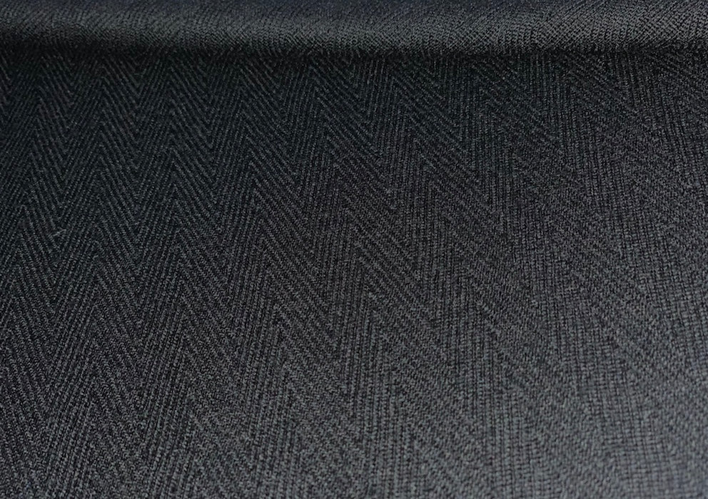 Crow's Wing Black Herringbone Wool (Made In Italy)