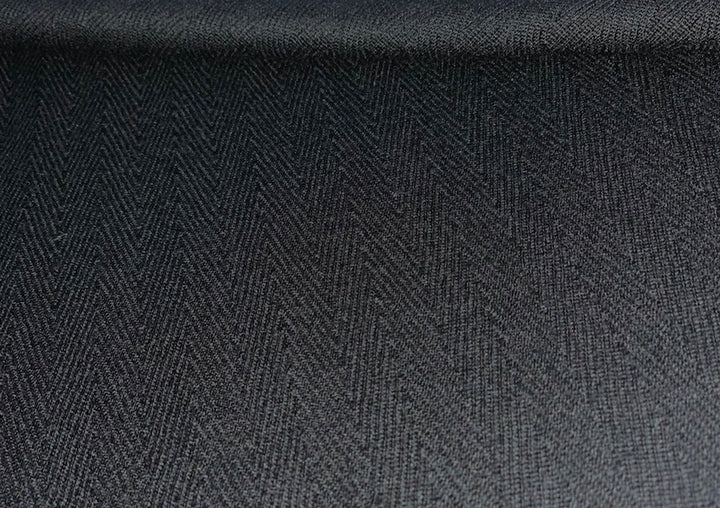 Crow's Wing Black Herringbone Wool (Made In Italy)