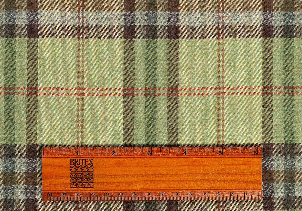 Shades of Sage Green Wool Plaid (Made in Ireland)