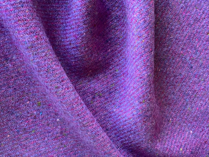 Vibrant Purple & Magenta Shetland Wool Twill (Made in Ireland)