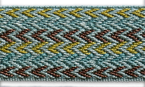 1" Aqua Mint Lightening Woven Ribbon