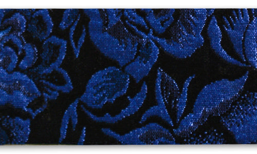 3 3/4" Midnight Floral Acetate Blend Woven Brocade Ribbon
