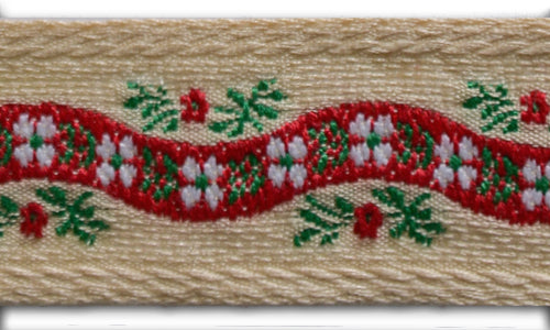 1 1/2" Alpine Flowers Brocade Cotton Ribbon (Made in Austria)