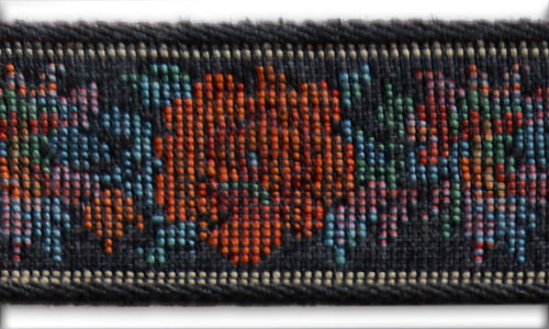 1" Rusted Rose Woven Tapestry Jacquard Trim