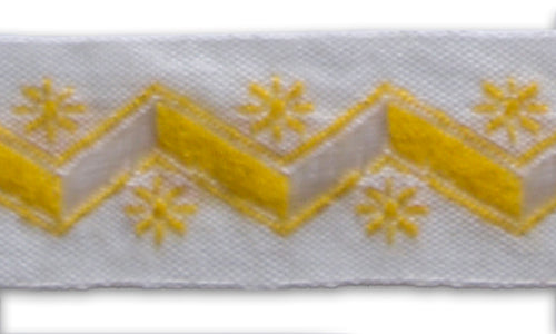 3/4" Golden Chevron Woven Cotton Blend Ribbon