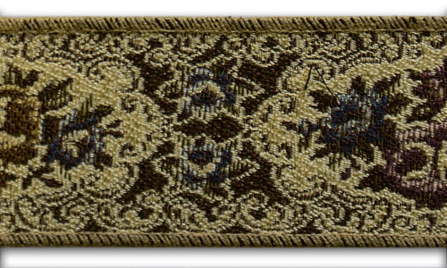 2" Floral Medallions Woven Tapestry Jacquard Trim