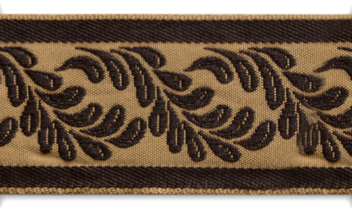 2" Sweet Chocolate Foliage Woven Ribbon