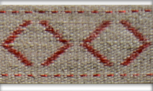 3/4"  Persimmon Arrow Linen Blend Woven Ribbon