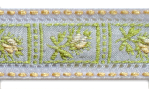 3/4" Ombré Creamed Honey Posies Woven Ribbon (Made in France)