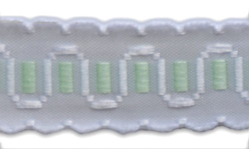 3/4" Minted Wavy Zig/Zag Woven Ribbon