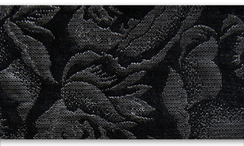 4" Floral Silvery Grey Brocade Woven Polyester Blend Ribbon