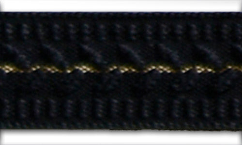 3/8" Metallic Gold Textured Black Woven Ribbon
