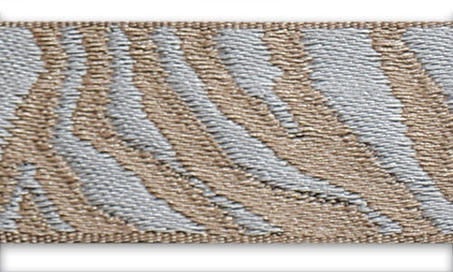 7/8" Beige Sand & White Zebra Woven Ribbon