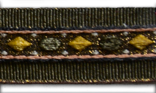 5/8" Golden Diamonds Woven Grosgrain Ribbon
