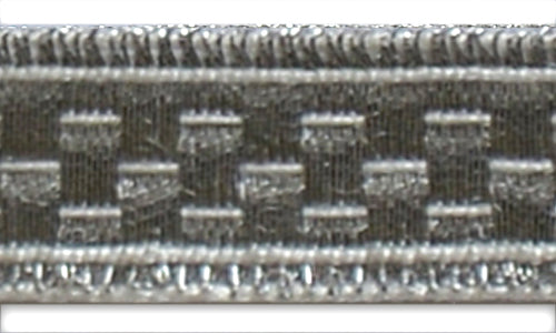 3/8" Silver Metallic Checked Woven Ribbon (Made in Germany)