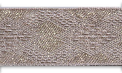 7/8" Metallic Pale Gold Diamond Pastiche Woven Ribbon