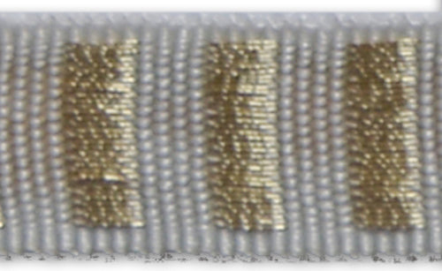 1/2" Bright Gold & White Columns Woven Ribbon