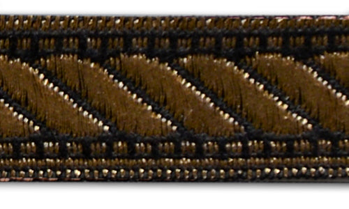 5/8" Metallic Gold Rope Black Woven Ribbon