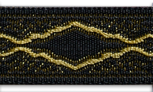 5/8" Metallic Gold Victorian-Inspired Frames Black Woven Ribbon