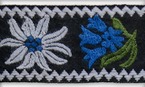 2" Bluebells & Daisies Woven Ribbon